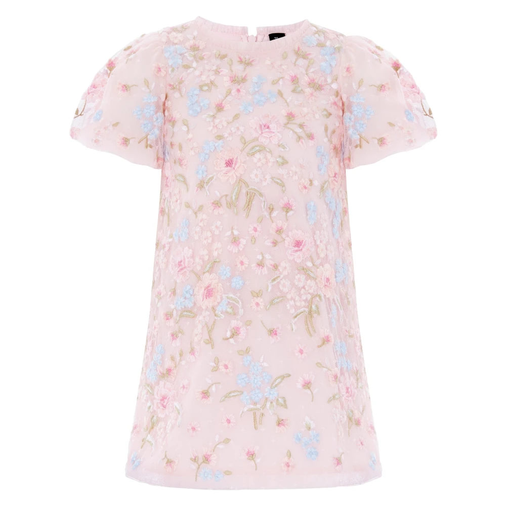 Needle & Thread Peony Bouquet Puff Sleeve Dress - Female - Kids Occasion Wear - Pink - 7 Y | 122 Cm - Kids