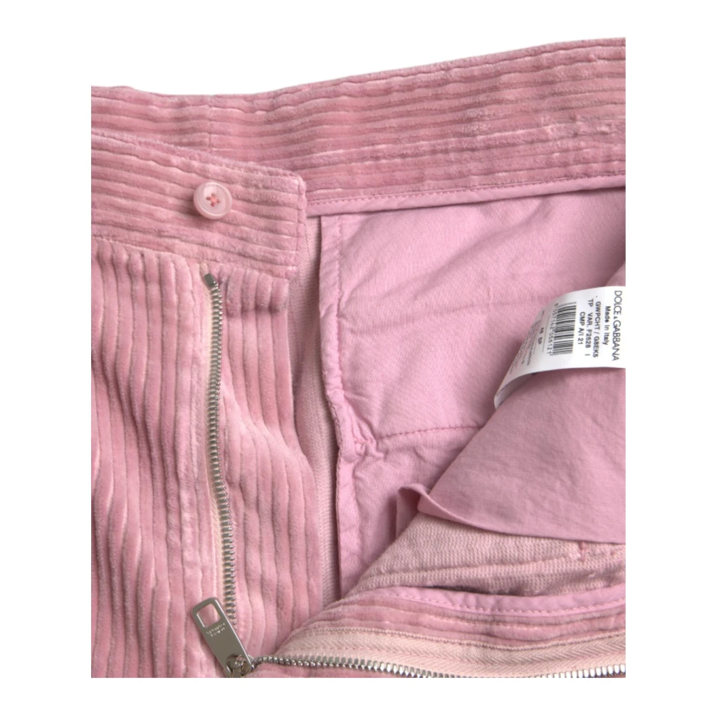 Dolce & Gabbana Roze Corduroy Skinny Cargo Jeans Pink Heren
