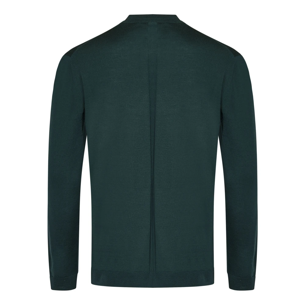Low Brand Groene Merinowol Ronde Hals Sweater Green Heren