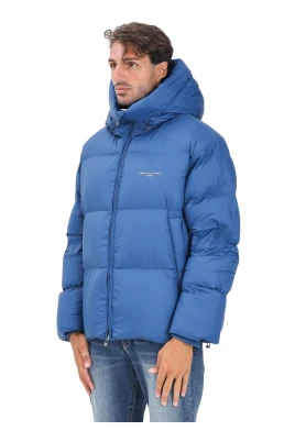 Blå Huva Pufferjacka