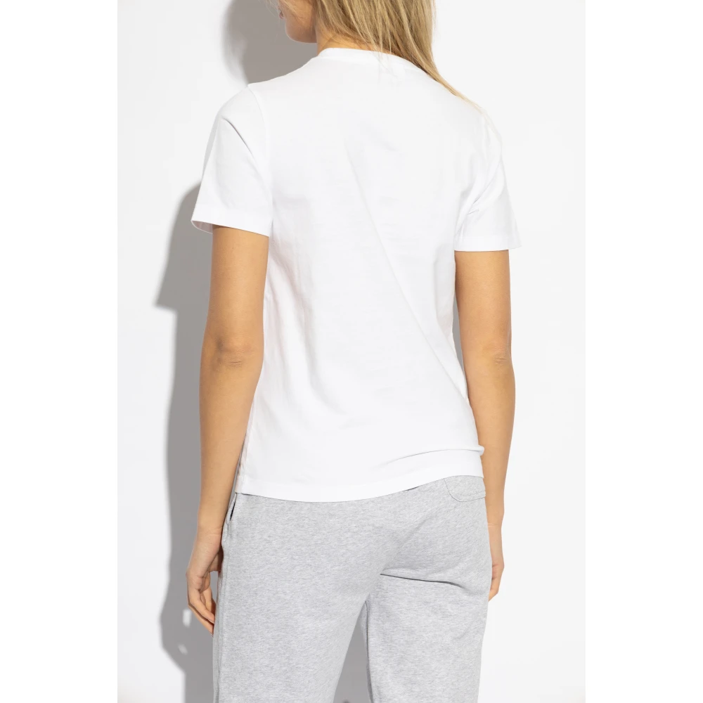 Maison Kitsuné T-shirt met logo patch White Dames