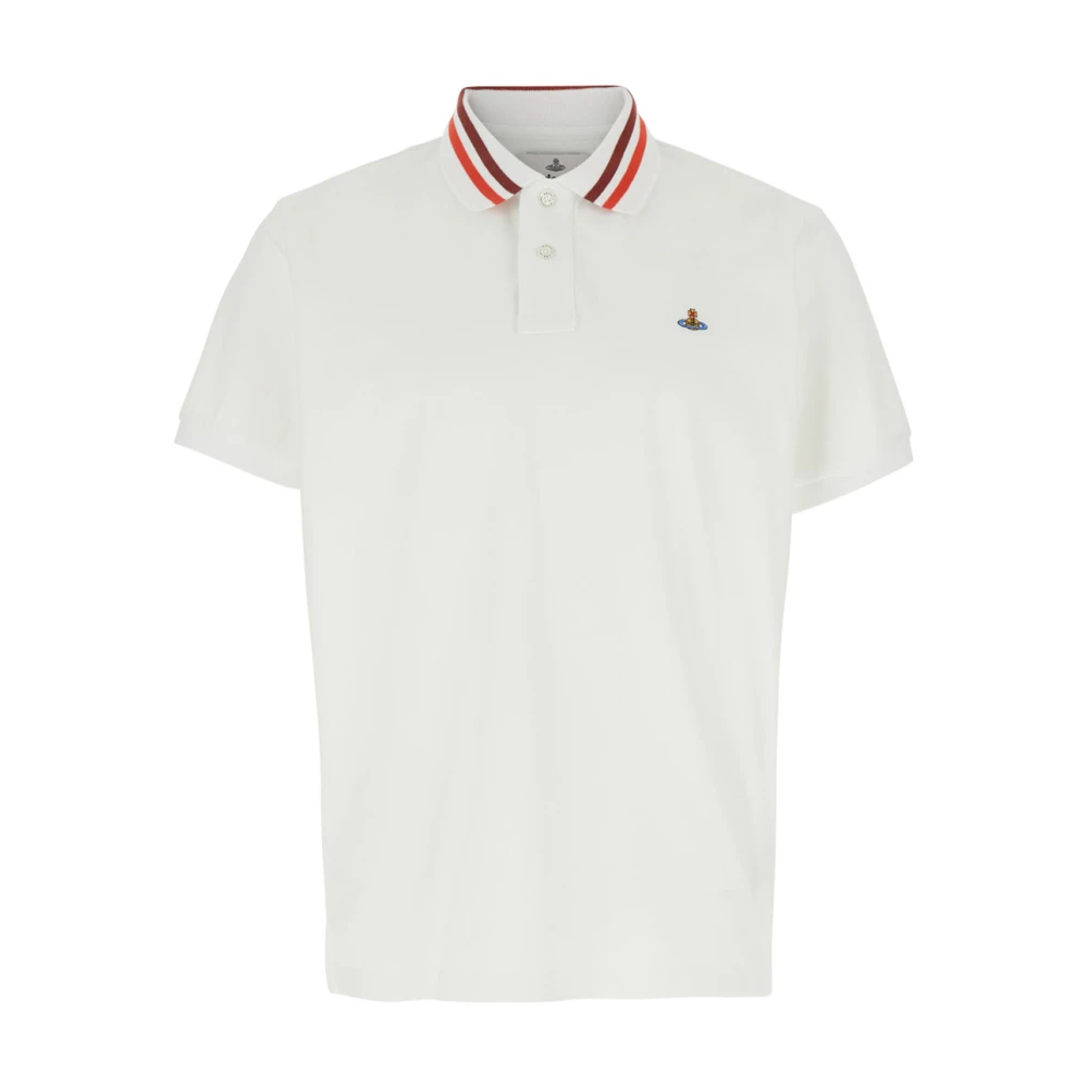 Vivienne Westwood Witte Polo Shirt met Orb Logo White Heren