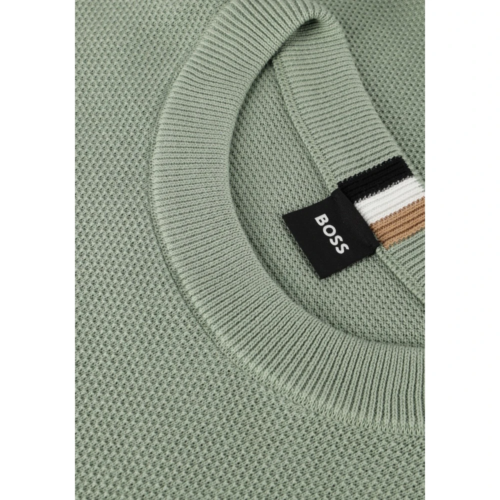 Boss Black Groene Katoenen Trui Ecaio-P Green Heren