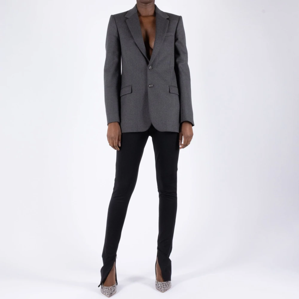 Wardrobe.nyc Houtskool Single-Breasted Blazer Gray Dames