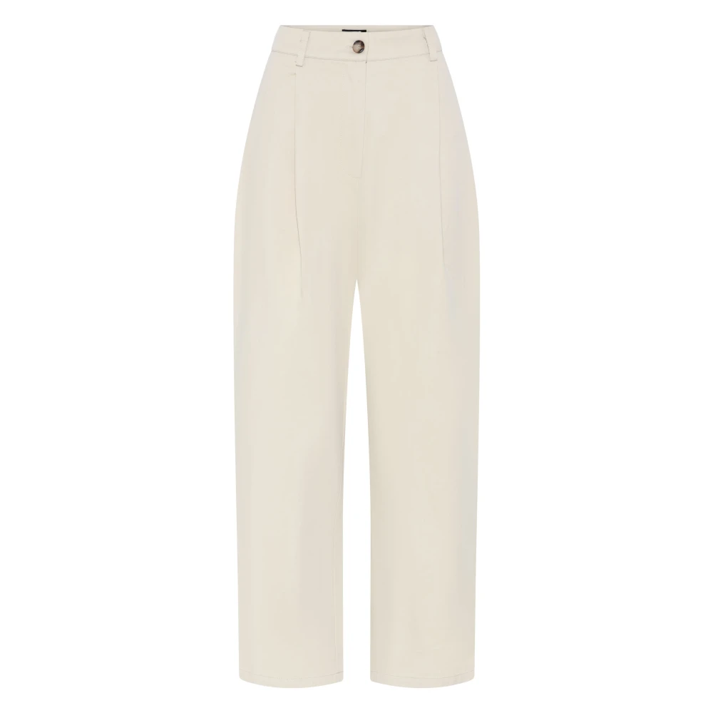Bruuns Bazaar Beige Lucilaybbivala Trousers - Female - Wide Trousers - Xl - Trousers
