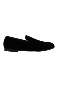 Black Velvet Slippers Flats Loafers Shoes