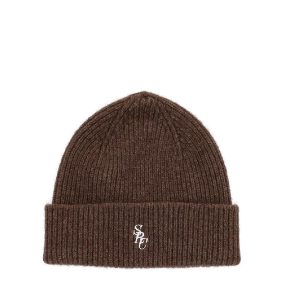 Sporty & Rich Wollen Beanie Muts Brown Dames
