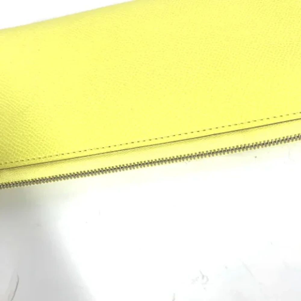 Hermès Vintage Pre-owned Leather wallets Yellow Dames