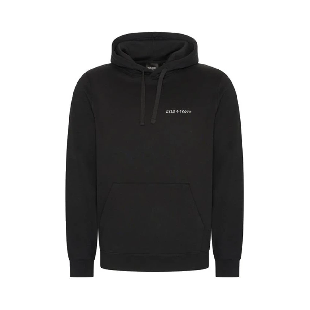 Lyle & Scott Geborduurde hoodie met trekkoord capuchon Black Heren
