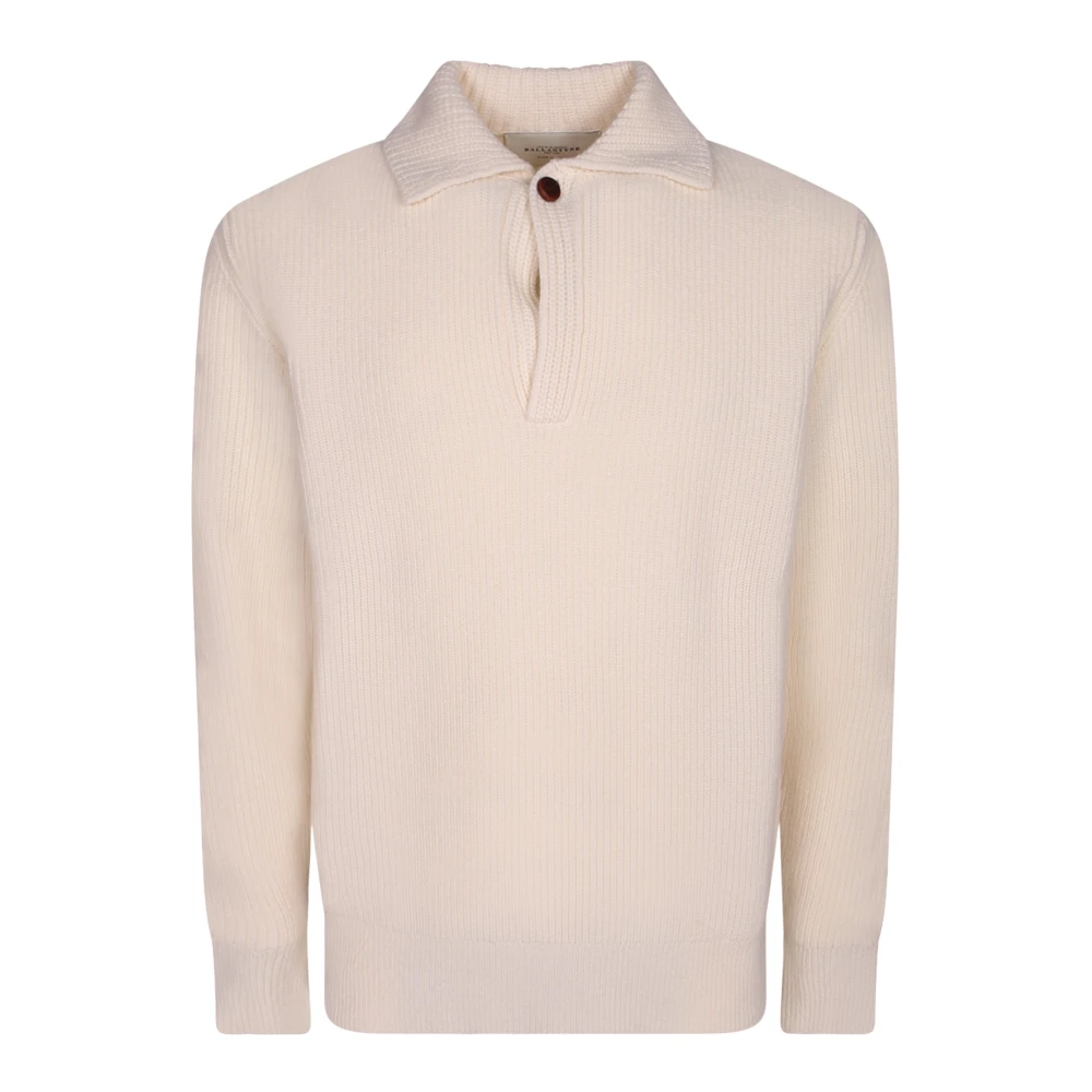 Ballantyne Suéter Polo De Manga Larga Tops Hombre Blanco M