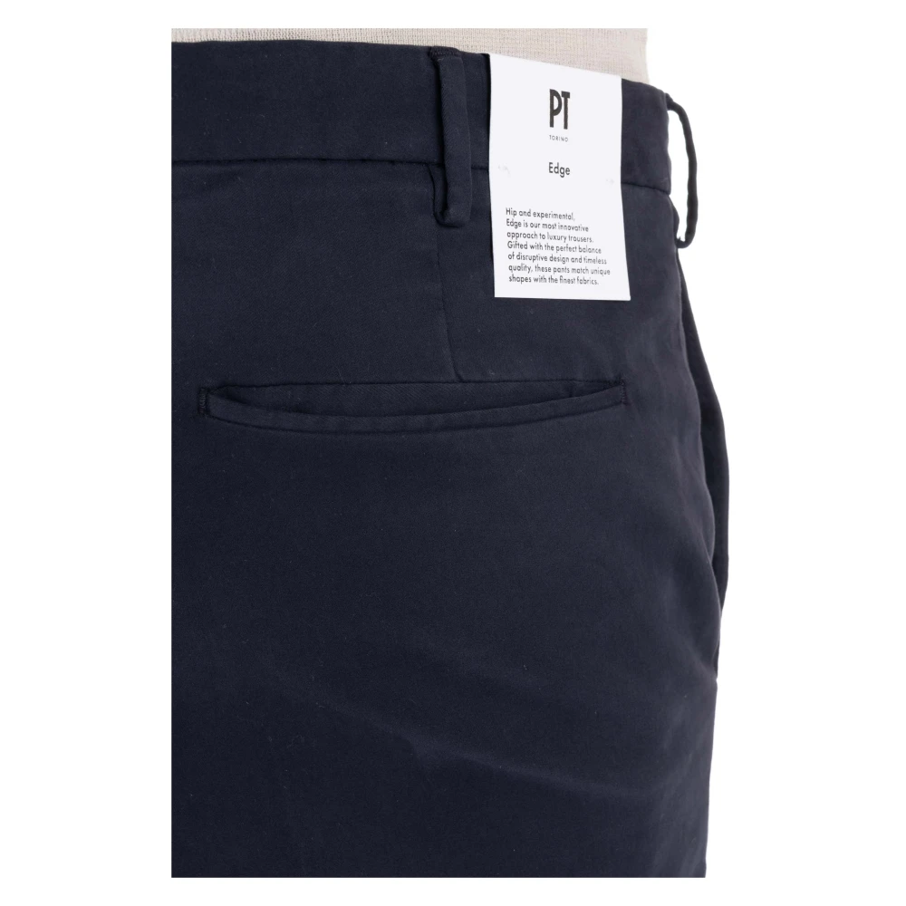 PT Torino Blauwe Maatwerk Broek Rits Sluiting Blue Heren