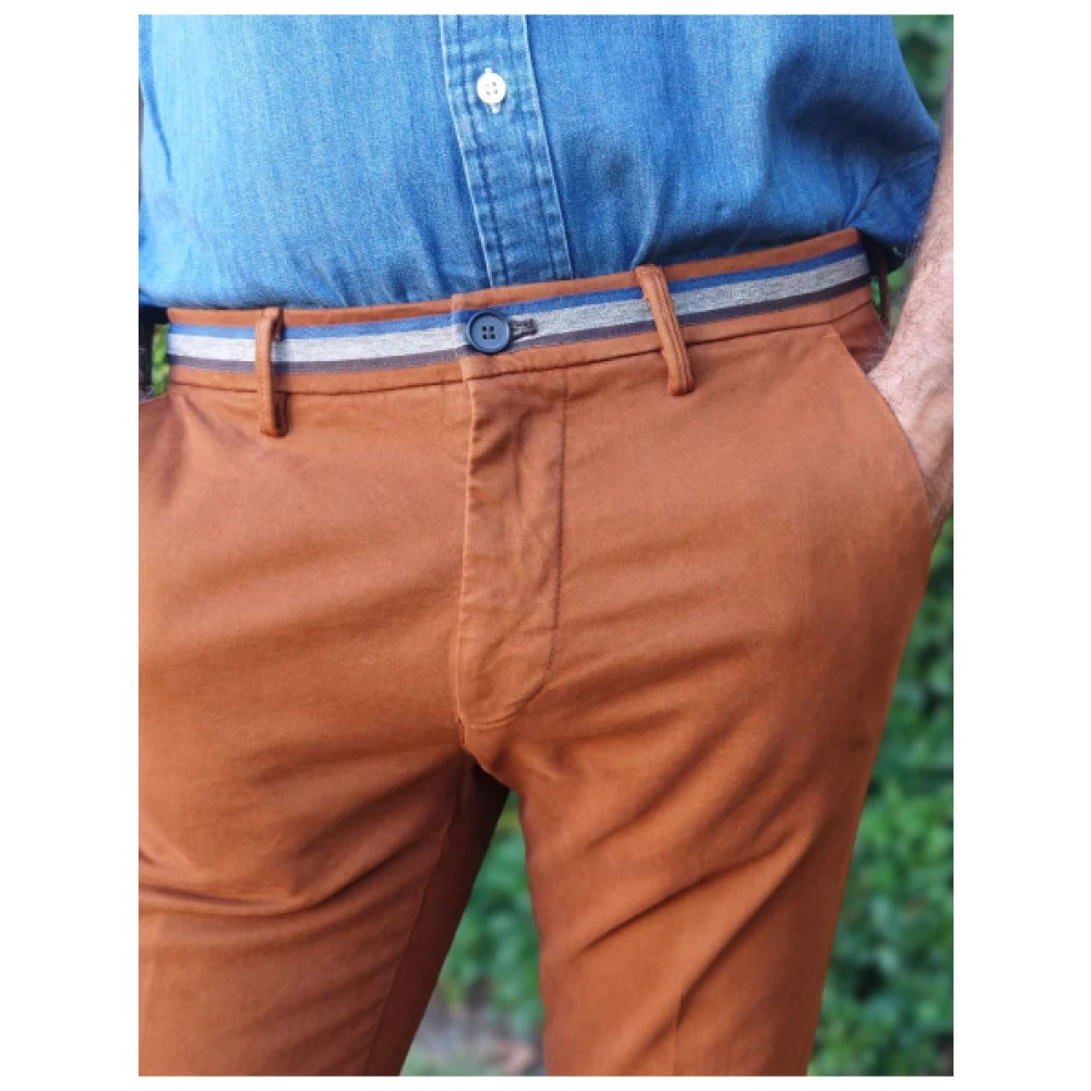 Mason's Slim Fit Chino Broek Brown Heren