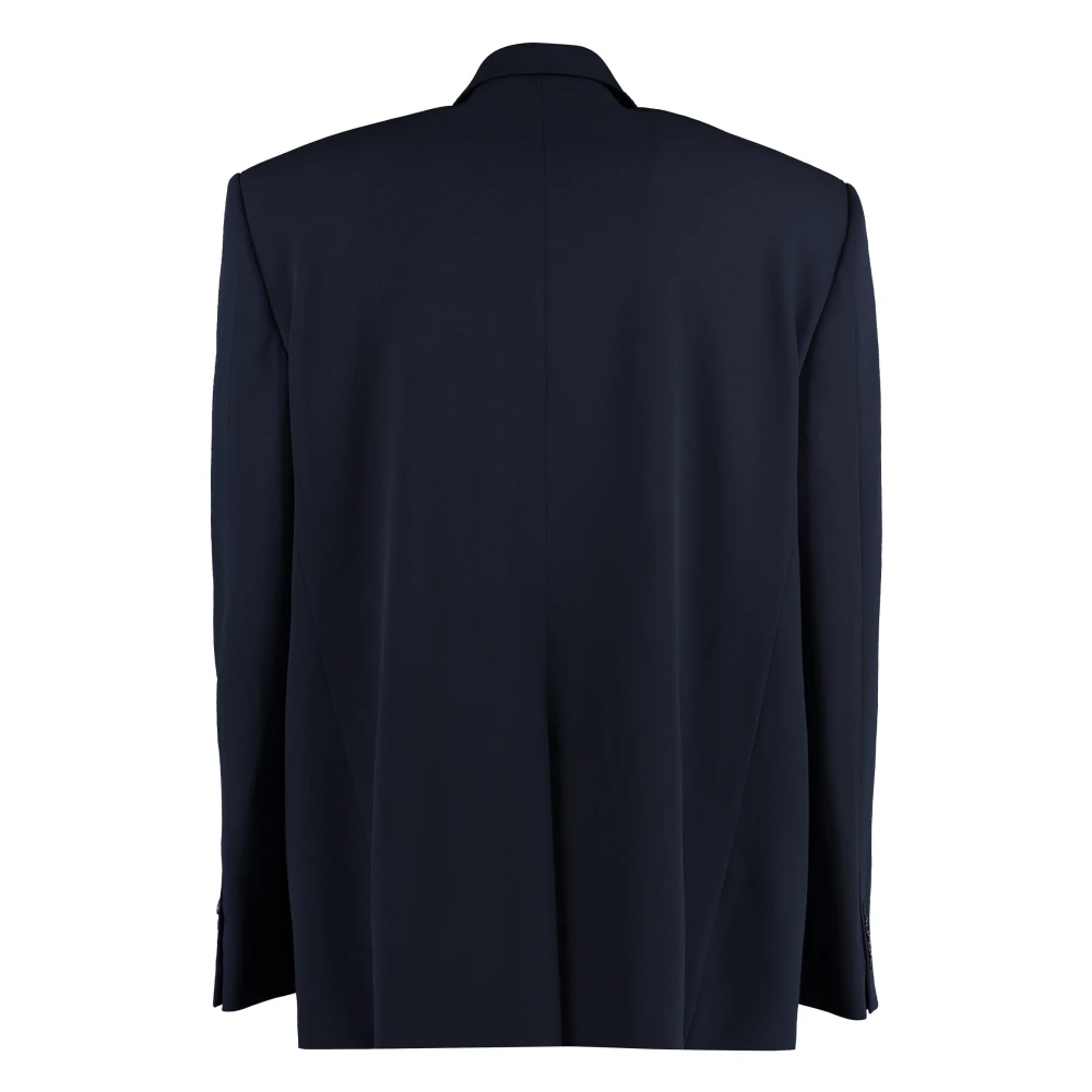 Balenciaga Garde-Robe Wollen Jas Blue Heren