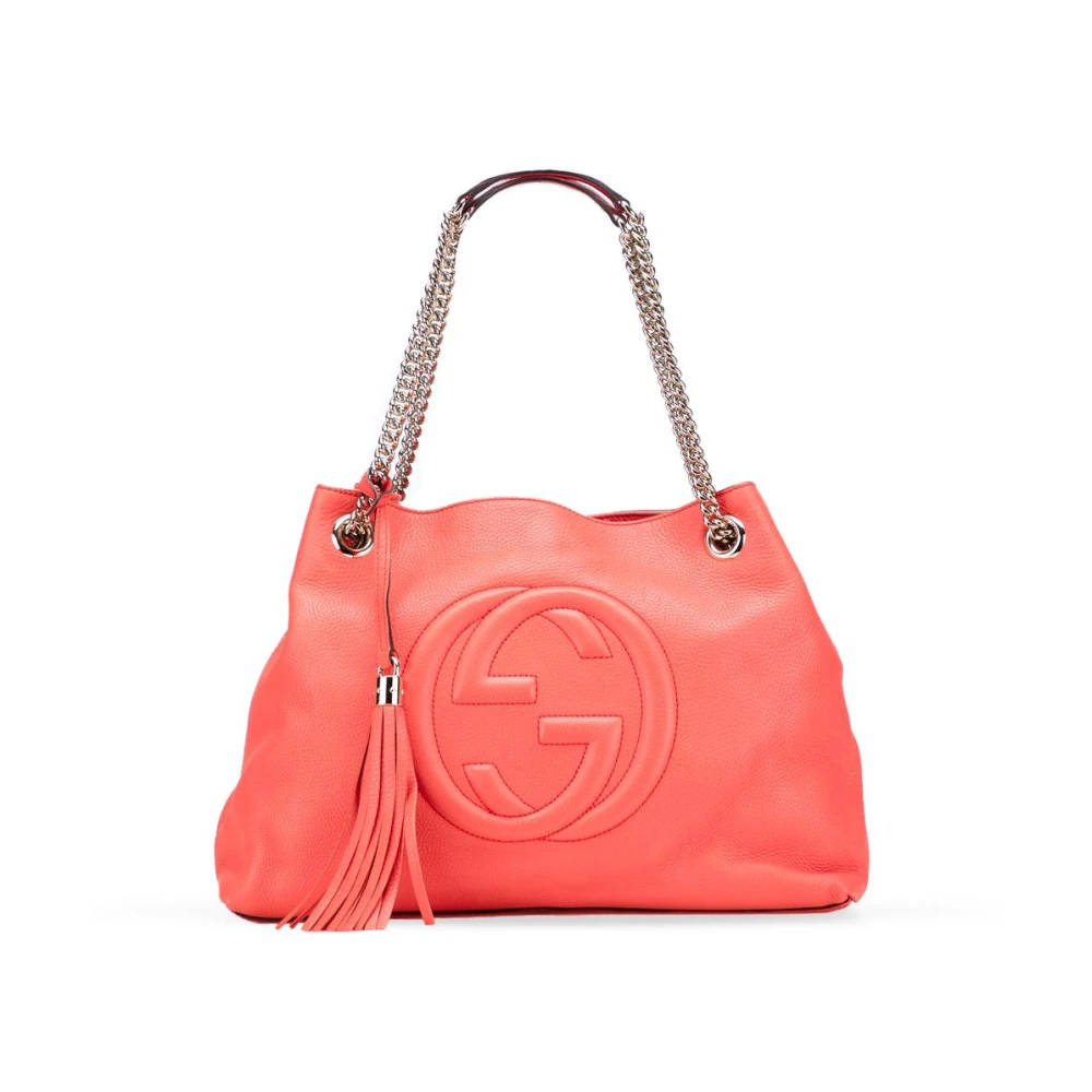 Gucci Vintage Damen Rosa Gebrauchte Lederschultertasche