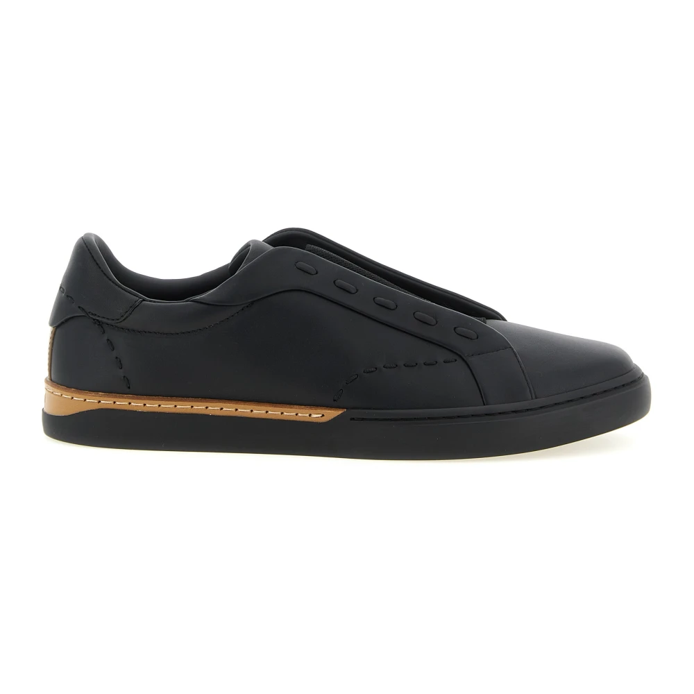 Fendi , Sneakers, Male, Black, 10 Uk, City Slip-On Trainers