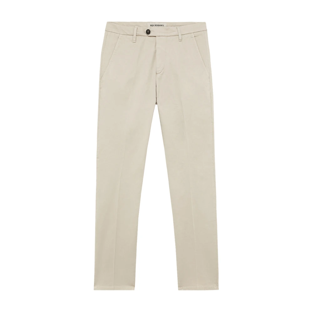 Roy Roger's Men's Beige Chinos, W31, Ivory Chino Trousers Slim Fit