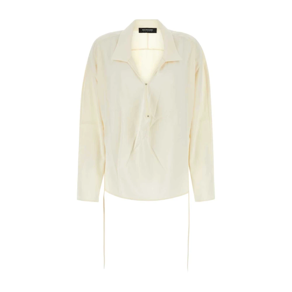 Kiko Kostadinov Elegante Ivoor Satijnen Shirt White Dames