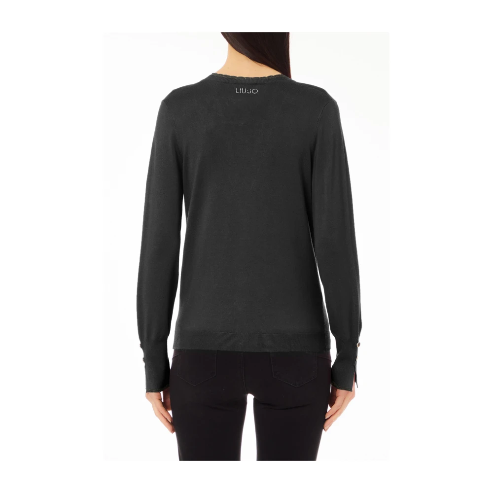 Liu Jo Zwart Open Gebreid Vest Black Dames