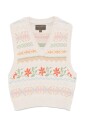 col-en-v-multicolore-sans-manches-pull