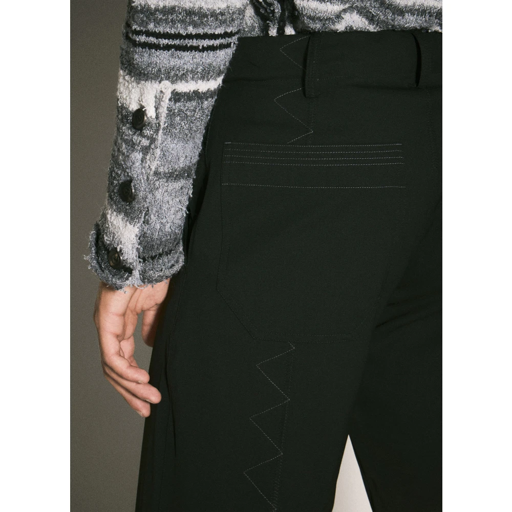 Kiko Kostadinov Zig Zag Wollen Broek Black Heren