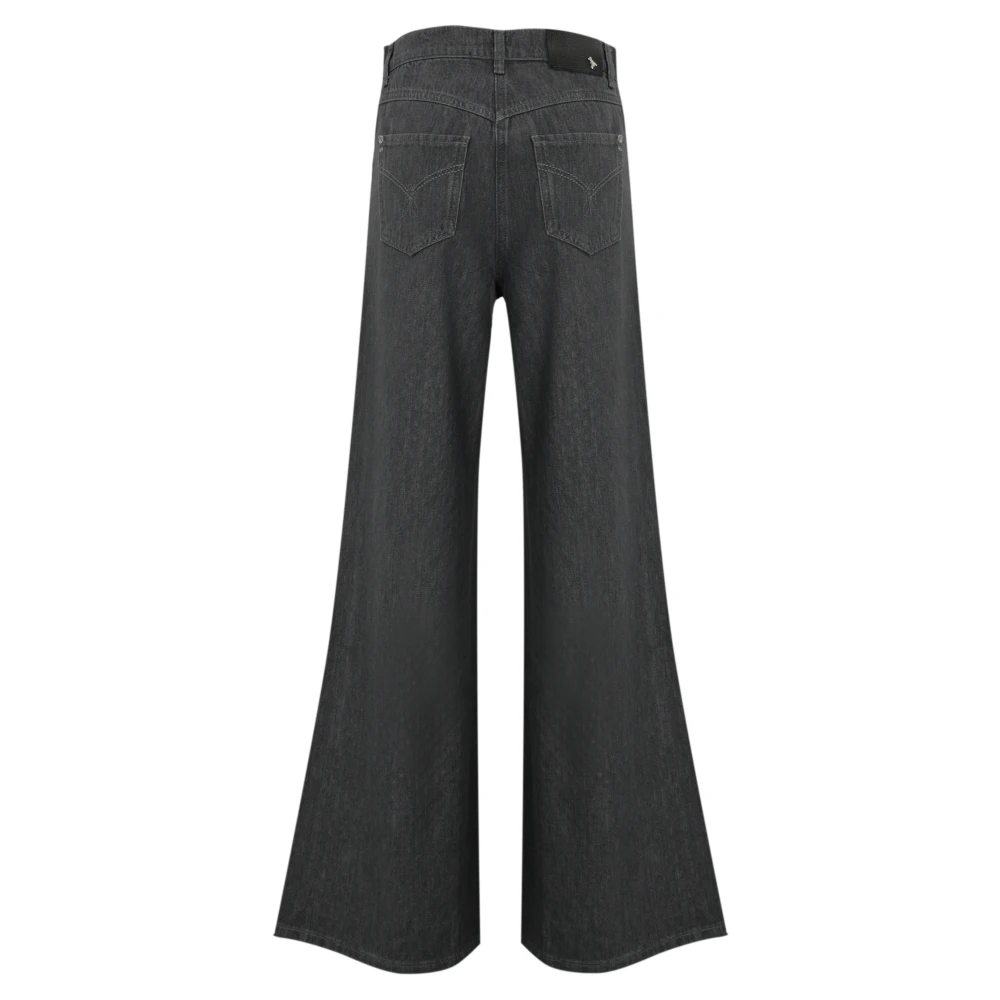 PATRIZIA PEPE Denim broek met strass Gray Dames
