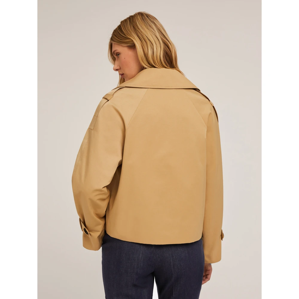 Motivi Korte double-breasted trenchcoat Beige Dames