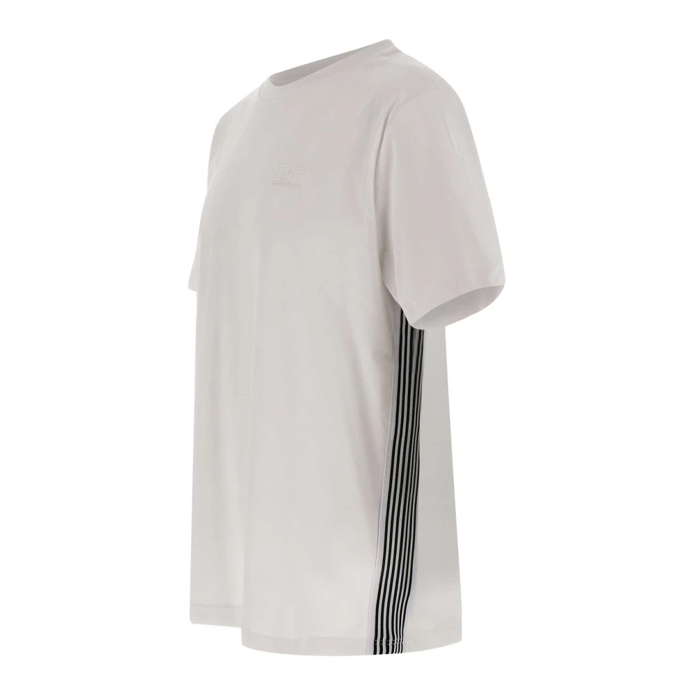 Emporio Armani EA7 Wit Katoenen T-shirt met Logo White Heren