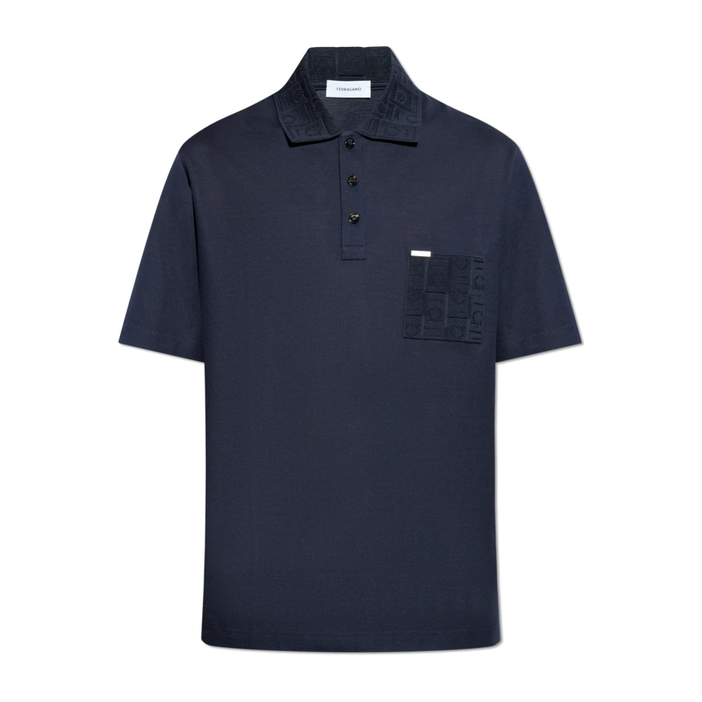 Salvatore Ferragamo Polo met logo Blue Heren