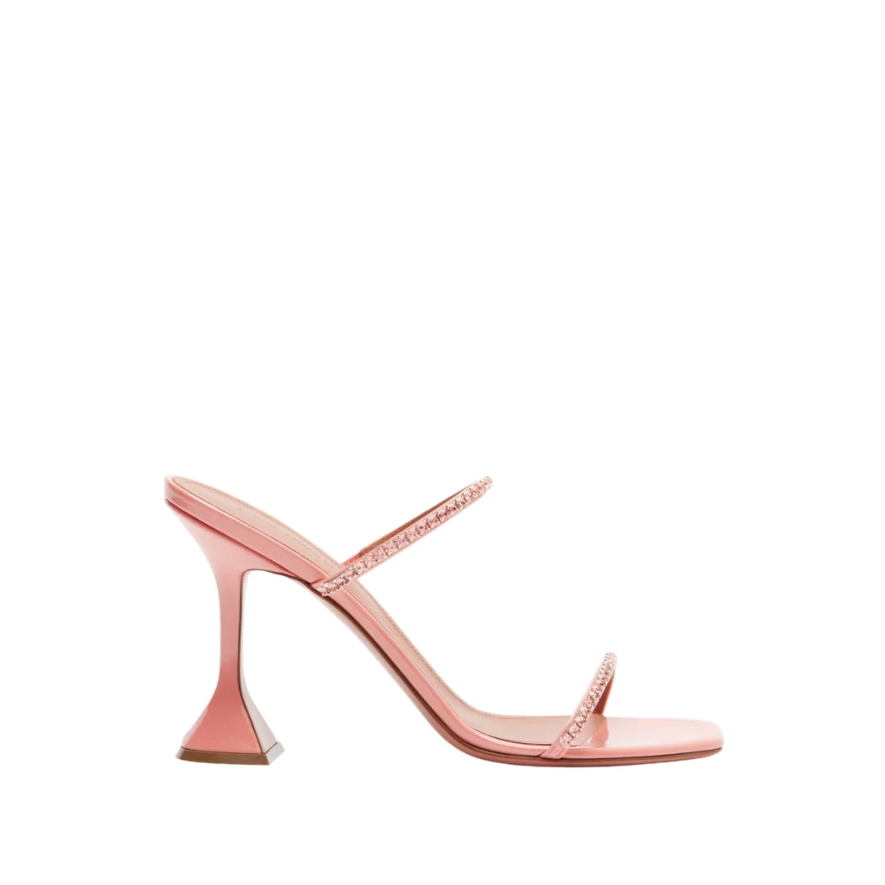Amina Muaddi Women's Pink High Heel Sandals, 8 Uk, Gilda Slipper 95
