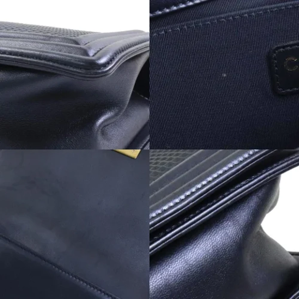 Chanel Vintage Pre-owned Leather chanel-bags Blue Dames