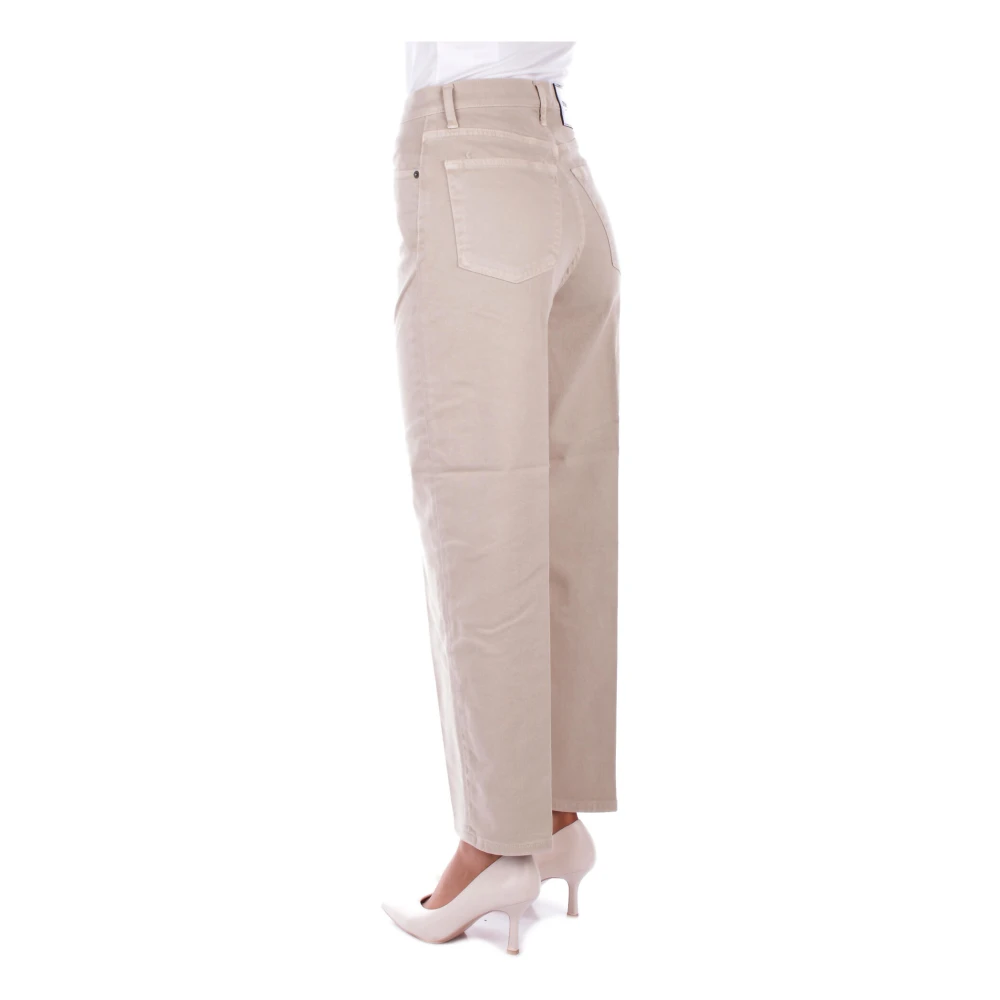 Dondup Beige Broek met Logo Rits Sluiting Beige Dames