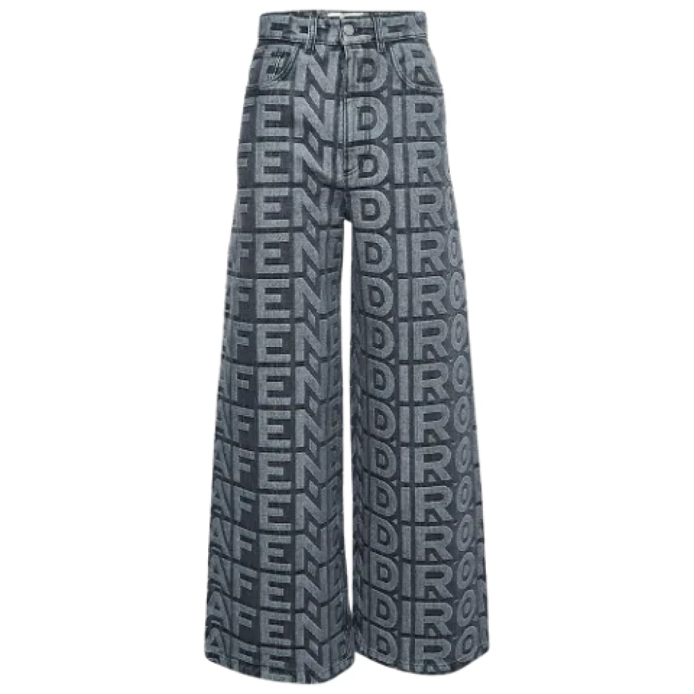 Fendi Vintage Pre-owned Denim jeans Gray Dames