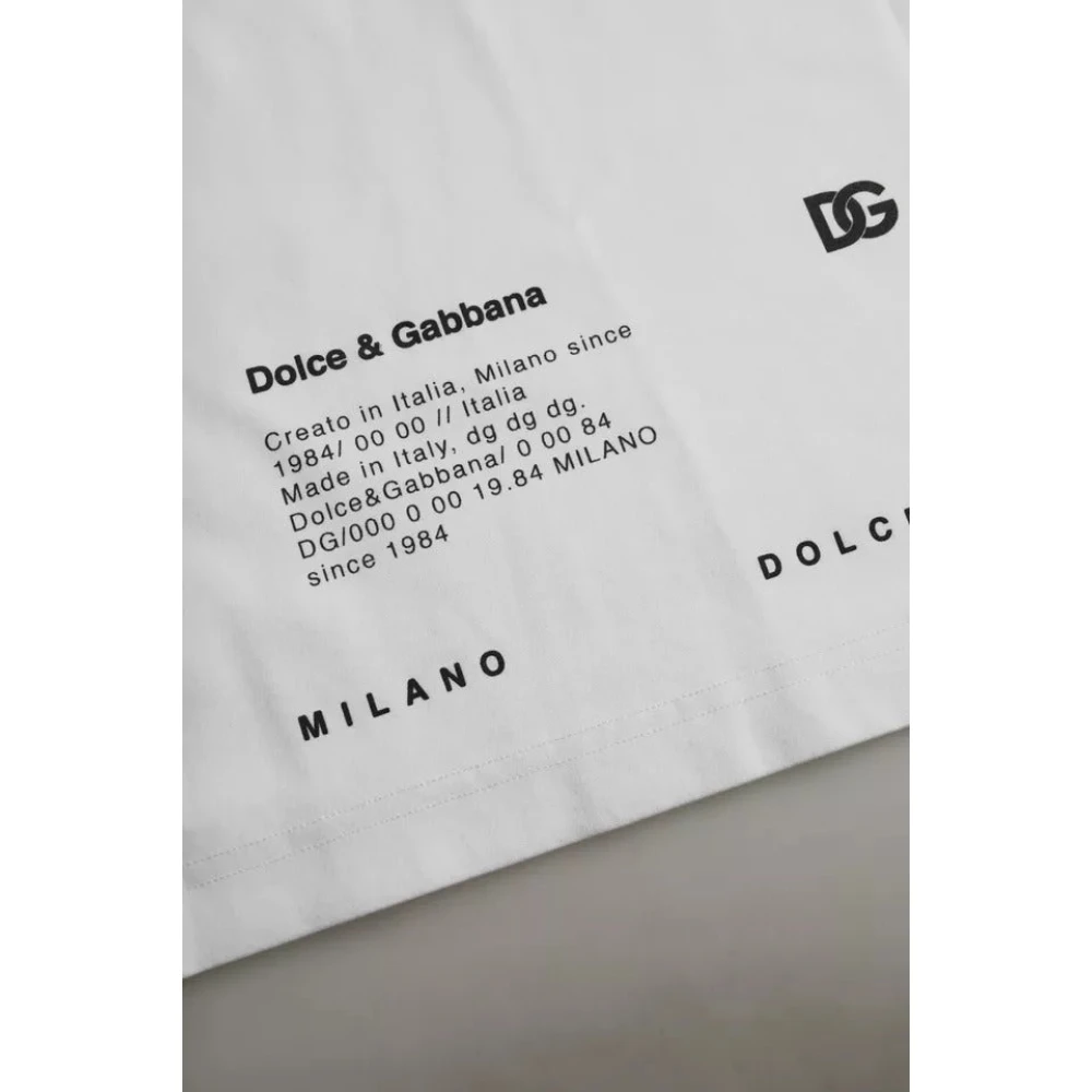 Dolce & Gabbana Rode Lippen Grafisch Wit T-Shirt Mannen White Heren