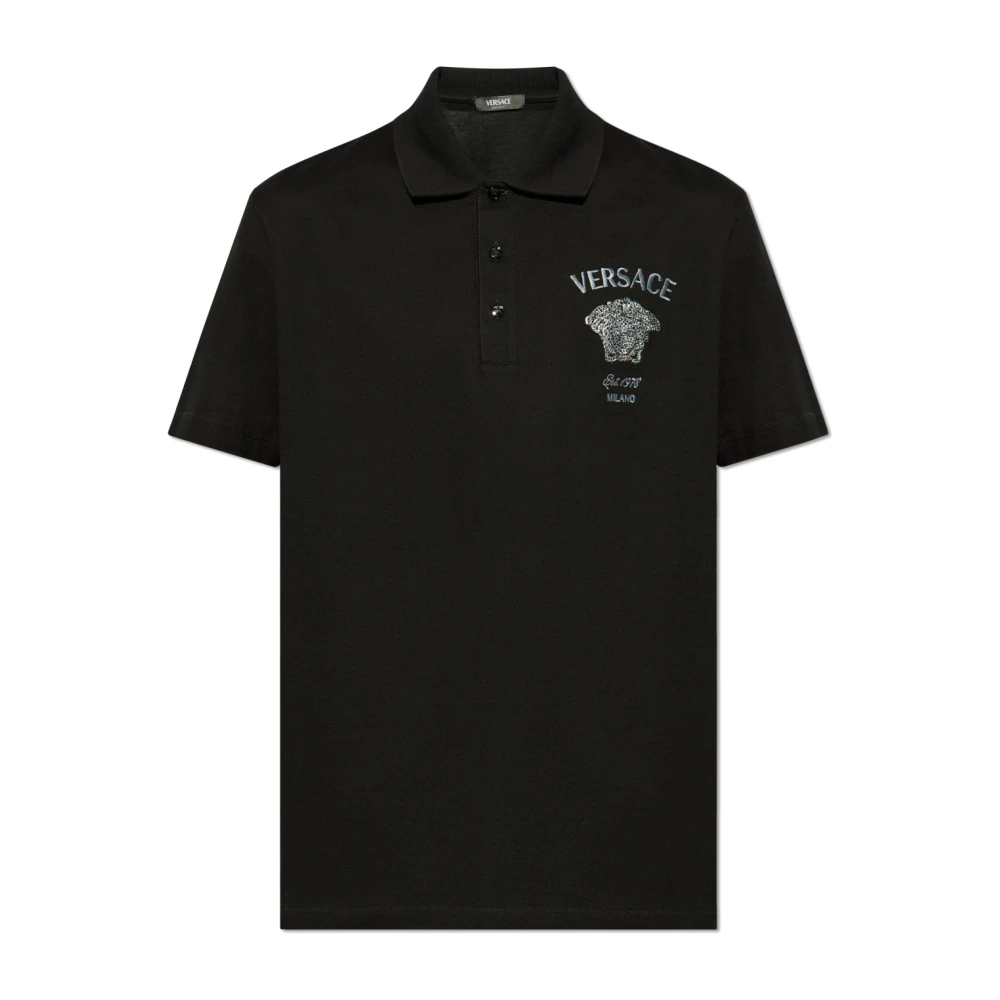 Versace Polo met logo Black Heren