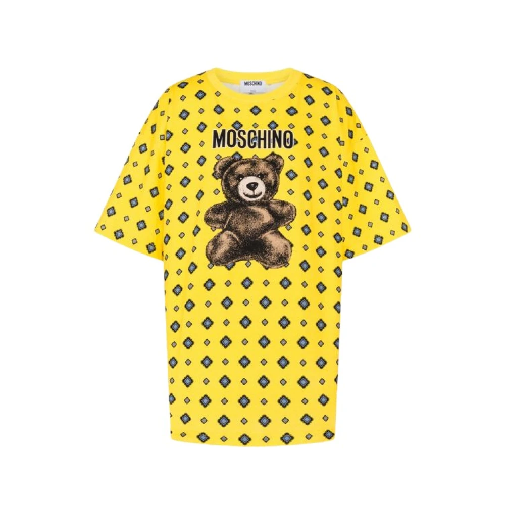 Moschino Unisex Yellow T-Shirts, Xl, Teddy Bear Cotton Jersey T-Shirt
