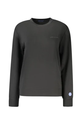 Sweatshirt med präglad logotyp och rund hals
