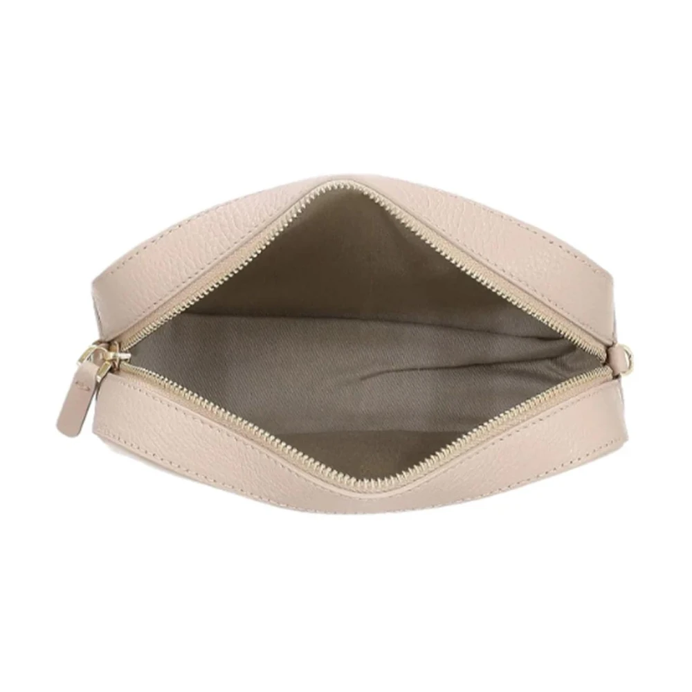 Coccinelle Stijlvolle leren crossbody tas met rits Pink Dames