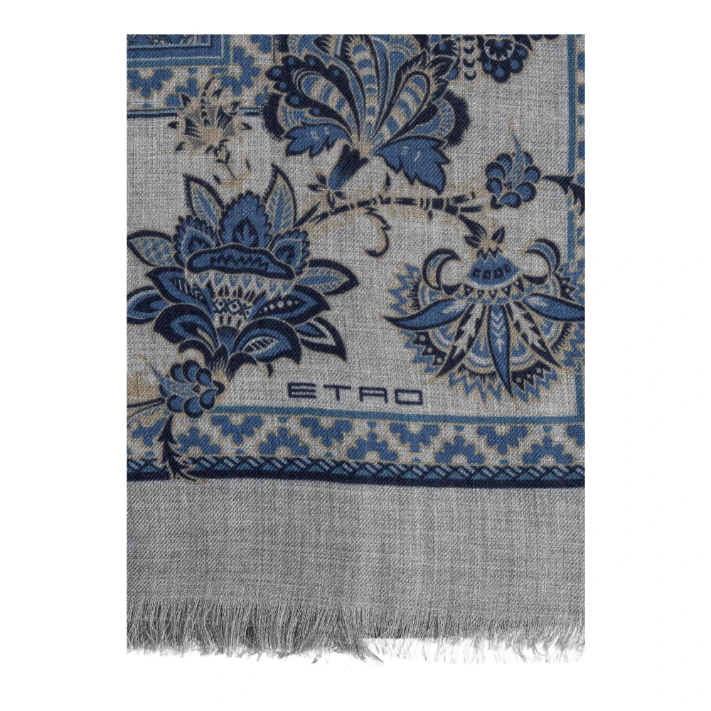 ETRO Sjaal met print Blue Heren