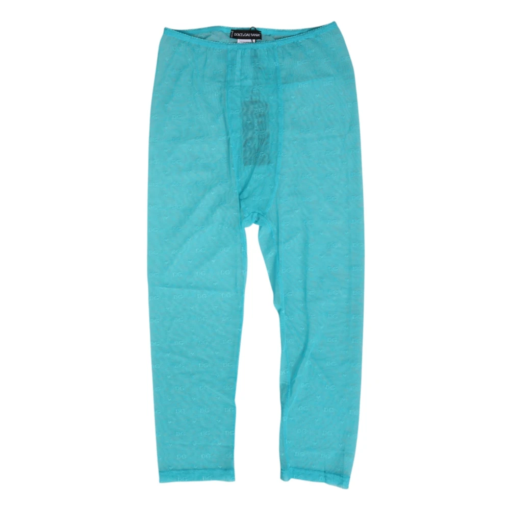 Dolce & Gabbana Women's Blue Midi Trousers - Straight Trousers - S - Trousers