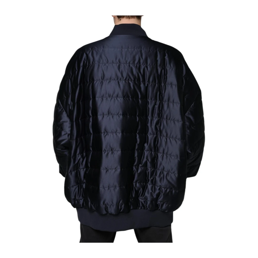 Dolce & Gabbana Blauwe Gewatteerde Bomberjack Blue Heren
