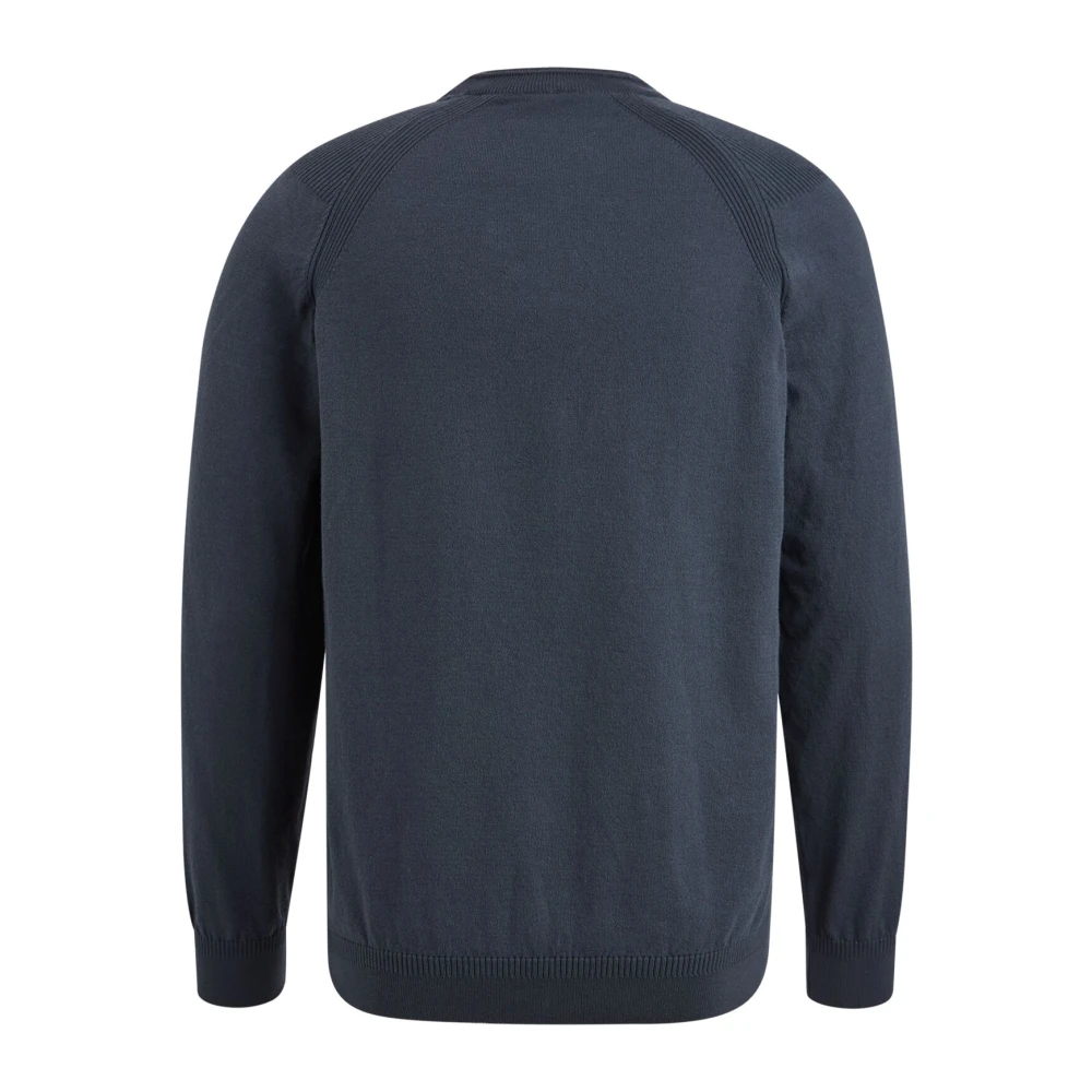 Cast Iron Essentiële Katoen Stretch Crewneck Sweater Blue Heren