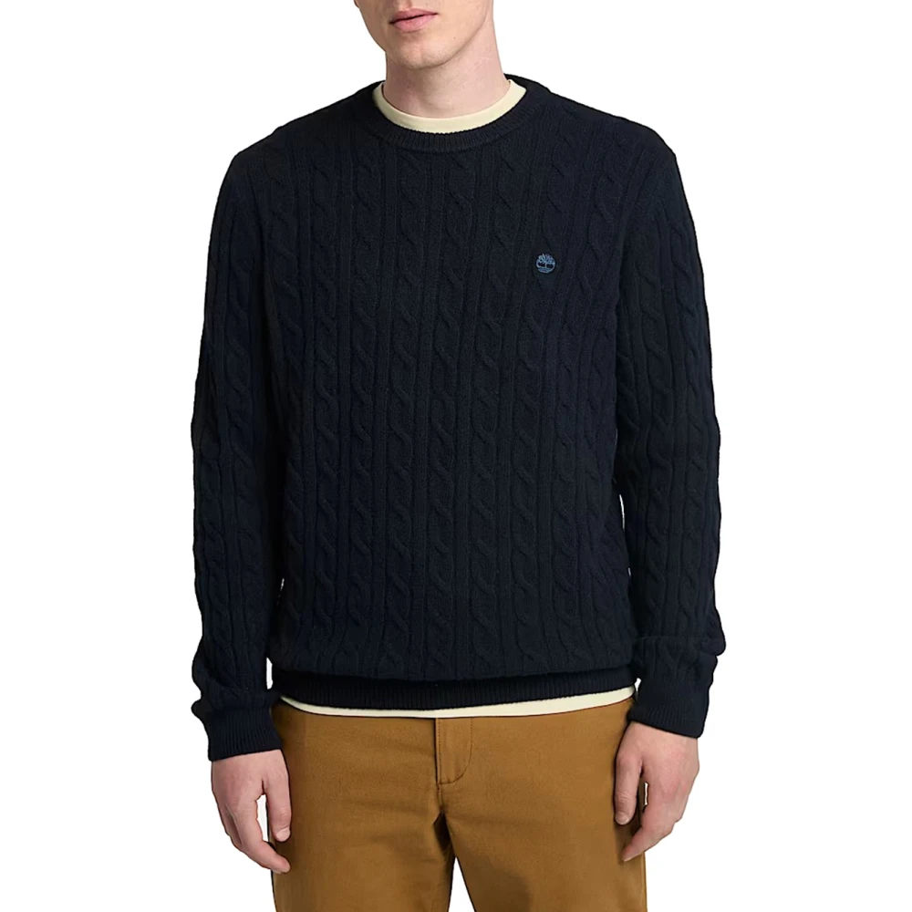 Timberland Cable Crew Neck Sweater Blue Heren