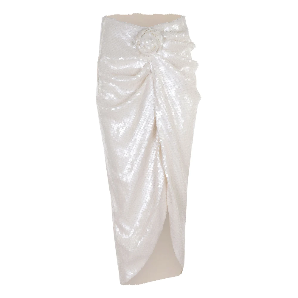 Rotate Donna Bianco, Avorio Per 116698857 Gonna Di Lino Con Nodo Color Avorio (38), Bianco, Casual, Da Sera, Polister Riciclato - Immagine 4