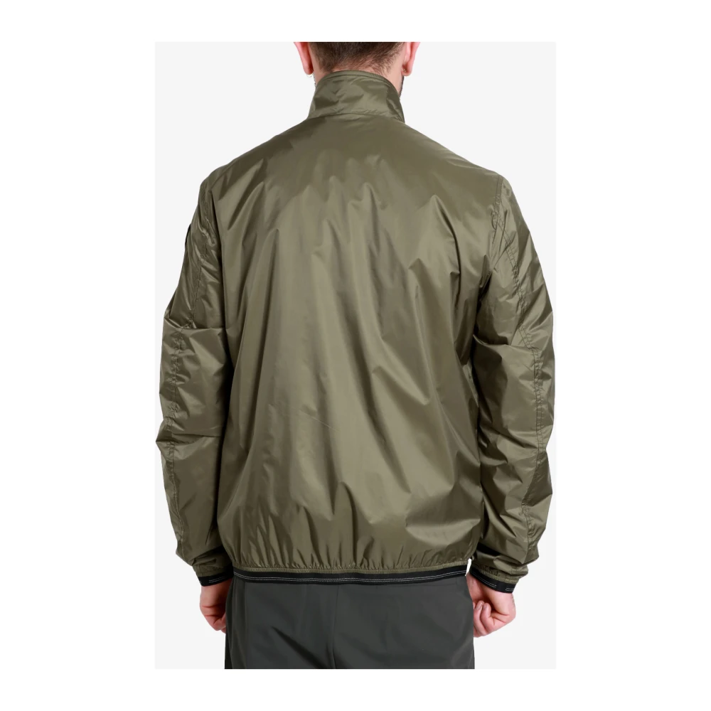 Blauer Groene Nylon Korte Jas met Hoge Kraag Green Heren