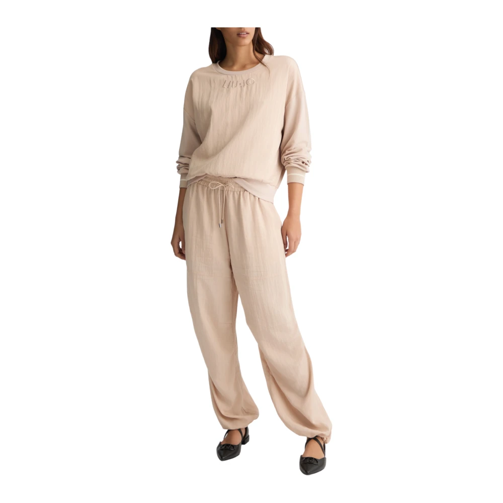Liu Jo Moderne enkel-lengte sweatpants met decoratieve details Beige Dames
