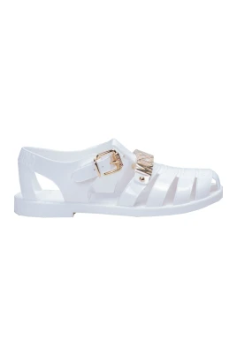 Metallic Letters Jelly Sandal