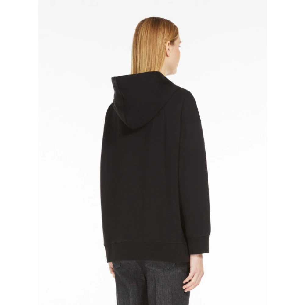 Max Mara Katoenen Zip-Up Hoodie Sweatshirt Black Dames