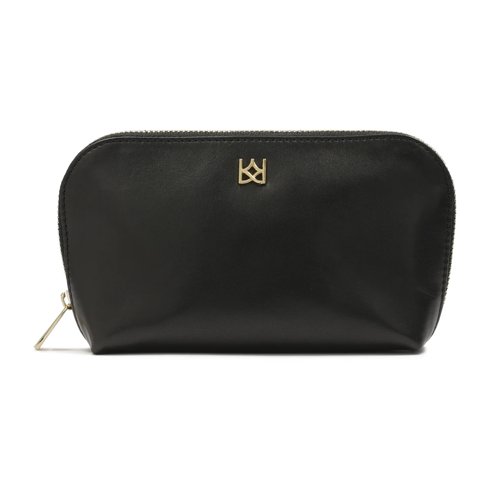 Kazar monogramleren cosmetische ritstas Black Dames