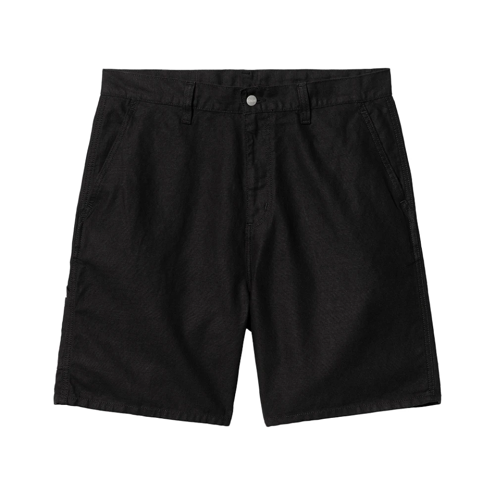 Carhartt WIP Relaxed Fit Katoen Linnen Shorts Black Heren