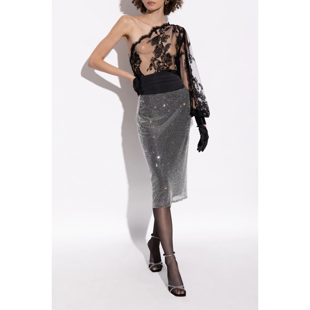 Dolce & Gabbana Kanten top met open schouder Black Dames